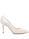 Manolo Blahnik Berola 90 Embroidered Satin Pumps In 白色