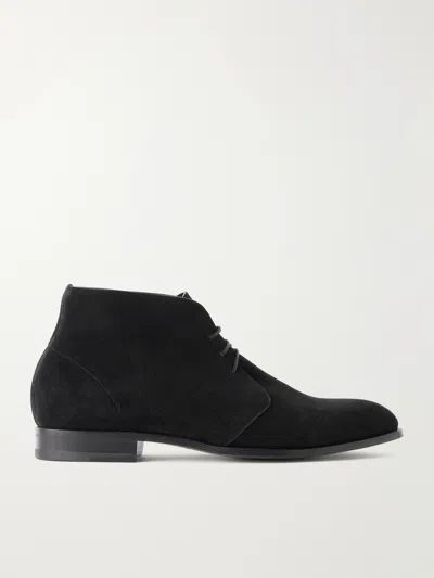 Manolo Blahnik Berwick Suede Chukka Boots In Black