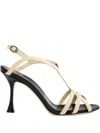 Manolo Blahnik Betgieb Strappy High-heel Sandals In Black/light Cream