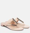 Manolo Blahnik Bizaba Embellished Suede Thong Sandals