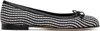 Manolo Blahnik Black & White Veralli Ballerina Flats In 906 Ypri / 0015 Blck