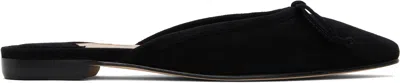 Manolo Blahnik Black Ballerimu Mules