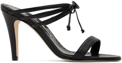 MANOLO BLAHNIK BLACK BOMASAN MULES