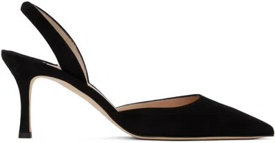 Manolo Blahnik Black Carolyne 70 Heels In 0015 Blck