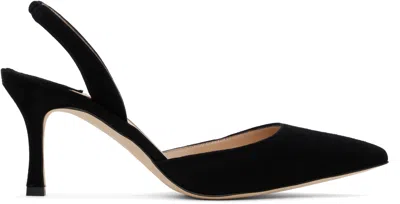 Manolo Blahnik Black Carolyne Heels In 0015 Blck