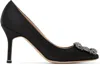 Manolo Blahnik Hangisi 105mm Buckle-embellished Pumps In 0040 Black