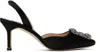 Manolo Blahnik Hangisi 70 Swarovski Crystal-embellished Satin Courts In 0015 Blck