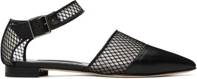 MANOLO BLAHNIK BLACK JATELAH BALLERINA FLATS