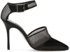 Manolo Blahnik Black Jatelah Heels In 0015 Blck