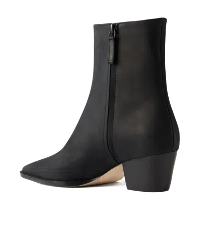 Manolo Blahnik Black Matte Leather Pointed-toe Ankle Boots