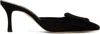 Manolo Blahnik Black Maysale Mules In 0015 Blck