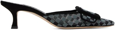 Manolo Blahnik Black Maysalebi Mules In 0015 Blck/993i Yoth