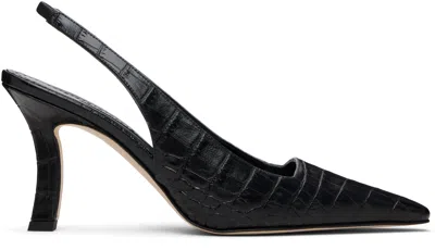 MANOLO BLAHNIK BLACK MOIRASLI HEELS
