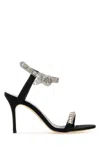 Manolo Blahnik Asasan 90 Crystal-embellished Satin Sandals In Silver