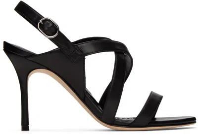Manolo Blahnik Black Singanu Heeled Sandals In 0015 Blck