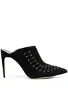 Manolo Blahnik Black Suede Dobre 105 Heeled Mules In Black