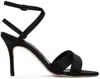 Manolo Blahnik Black Tormenfa Heeled Sandals In 15 Blck