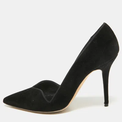 Manolo Blahnik Black Velvet Pointed Toe Pumps