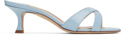 Manolo Blahnik Blue Callamu Heeled Sandals In Lblu(4542)