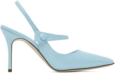 Manolo Blahnik Blue Didion Heels In 4542 Lblu