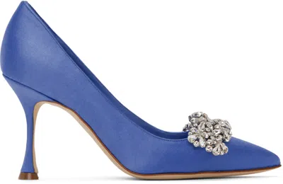 Manolo Blahnik Blue Khafina Heels In 4321 Bblu