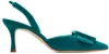 Manolo Blahnik Blue Maysli Heels In Dblu(4040)