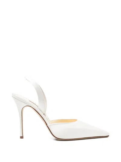 Manolo Blahnik Borelapla Pumps In White