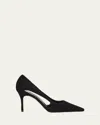 Manolo Blahnik Boukefalos Suede Cut-out Pumps In Black