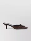 Manolo Blahnik Bow Detail Croc-effect Leather Pumps In Dark Brown