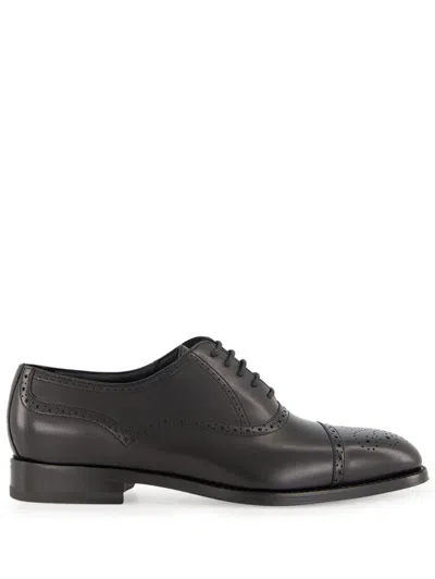Manolo Blahnik Brogue Derby Leather Shoes In Brown