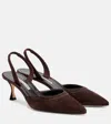 Manolo Blahnik Brontiasli 50 Suede Slingback Pumps