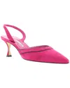 Manolo Blahnik Suede Halter Slingback Pumps In Purple