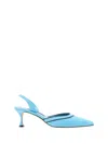 Manolo Blahnik Suede Brontiasli Slingbacks With Spool Heel 6cm In Lblu