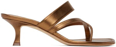Manolo Blahnik Bronze Susa Heeled Sandals In 0005 Bronze