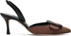Manolo Blahnik Brown & Black Mayslibi Heels