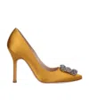 Manolo Blahnik Hangisi 105mm Satin Pumps In Brown