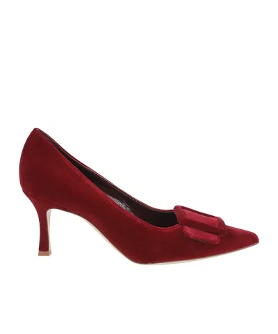 Manolo Blahnik Buckle Detail Pumps In Red