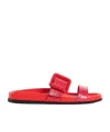 Manolo Blahnik Mayfu Fussbett Croco Slide Sandals In Red