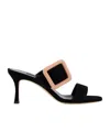 Manolo Blahnik Buckle Open-toed High-heeled Sandals In Black