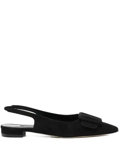 Manolo Blahnik Buckle Slingback Pumps In Black
