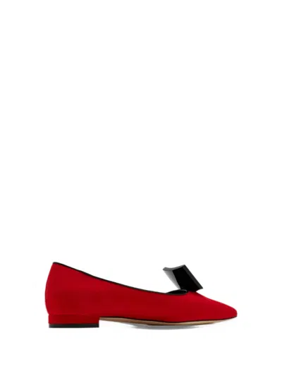 Manolo Blahnik Buckle-detail Ballet Flats In Red