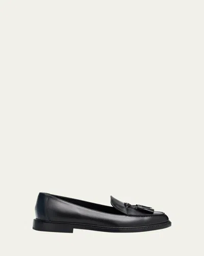 Manolo Blahnik Bucky Leather Loafers