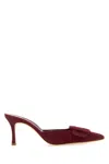 Manolo Blahnik Maysale 70 Suede Mules In Dred