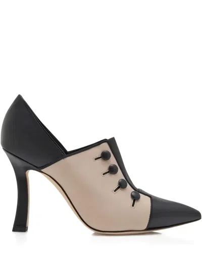 Manolo Blahnik Button Heel Pumps In Black