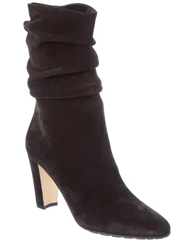 Manolo Blahnik Calasso 90 Suede Boot In Brown