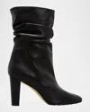 Manolo Blahnik Calasso Napa Slouchy Mid Booties In Black