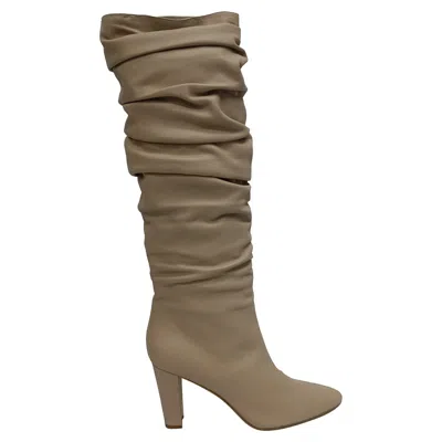 Manolo Blahnik Calassohi 90 Knee-high Boots In Beige Leather In Nude