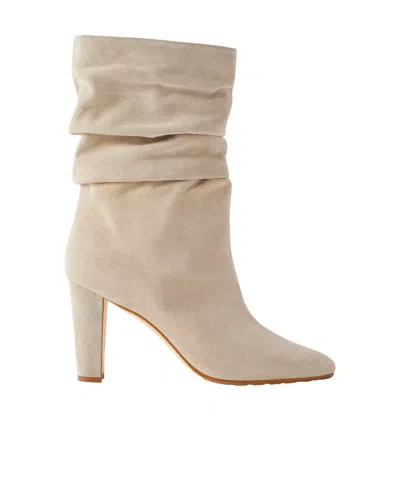 Manolo Blahnik Calassohi 90 Suede Knee Boots In Neutral