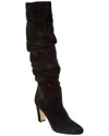 Manolo Blahnik Calassohi 90 Suede Knee Boots In Black