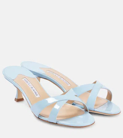 Manolo Blahnik Callamu 50 Leather Sandals In Blue